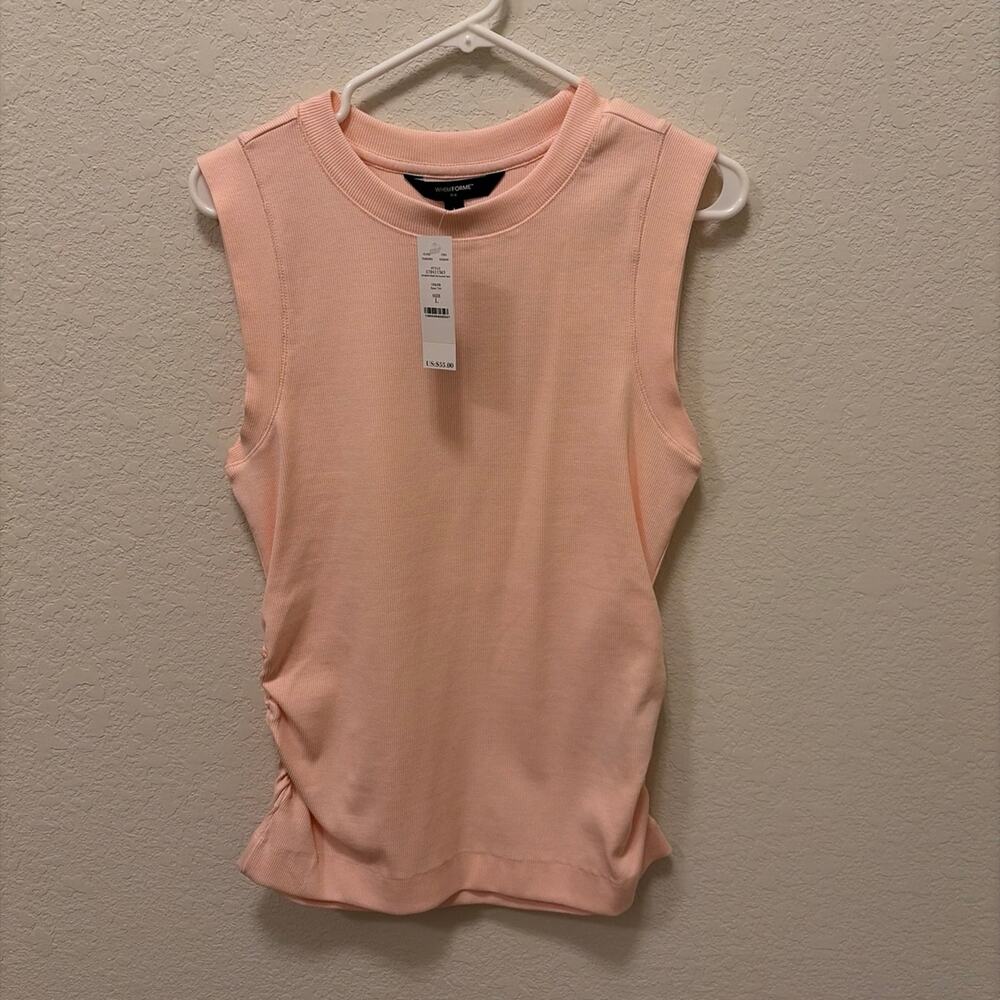 WHBM For Me Ribbed Ruched Tank Top